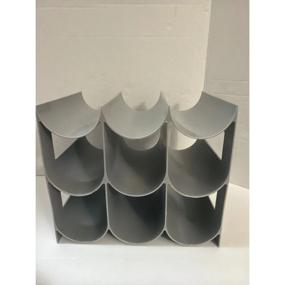 Modern Grey Plastic 9 Bottle Countertop Storage